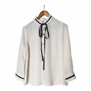 Fashion Nova Red and White Striped Long Sleeve Top